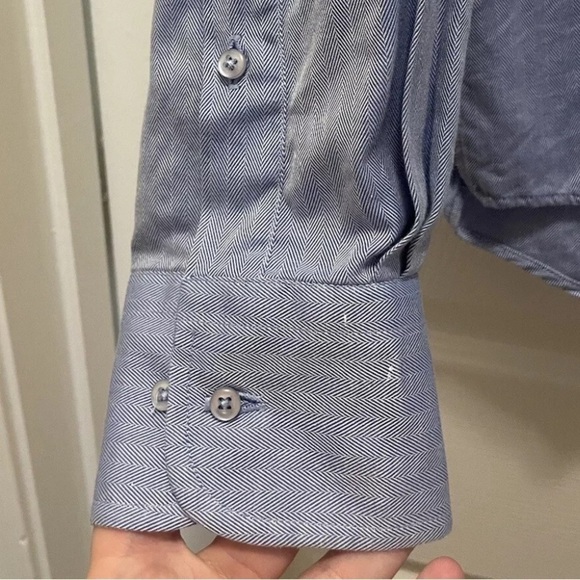 Vintage Franco Gucci Blue Button Down Pure Egyptian Cotton Shirt Size 43 - Picture 4 of 7